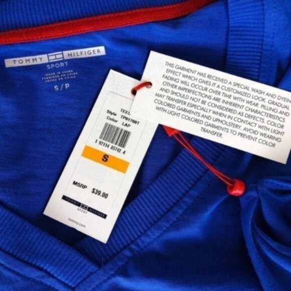 Tommy Hilfiger Burnout Short Sleeve T-shirt Blue Size Small - Picture 4 of 5